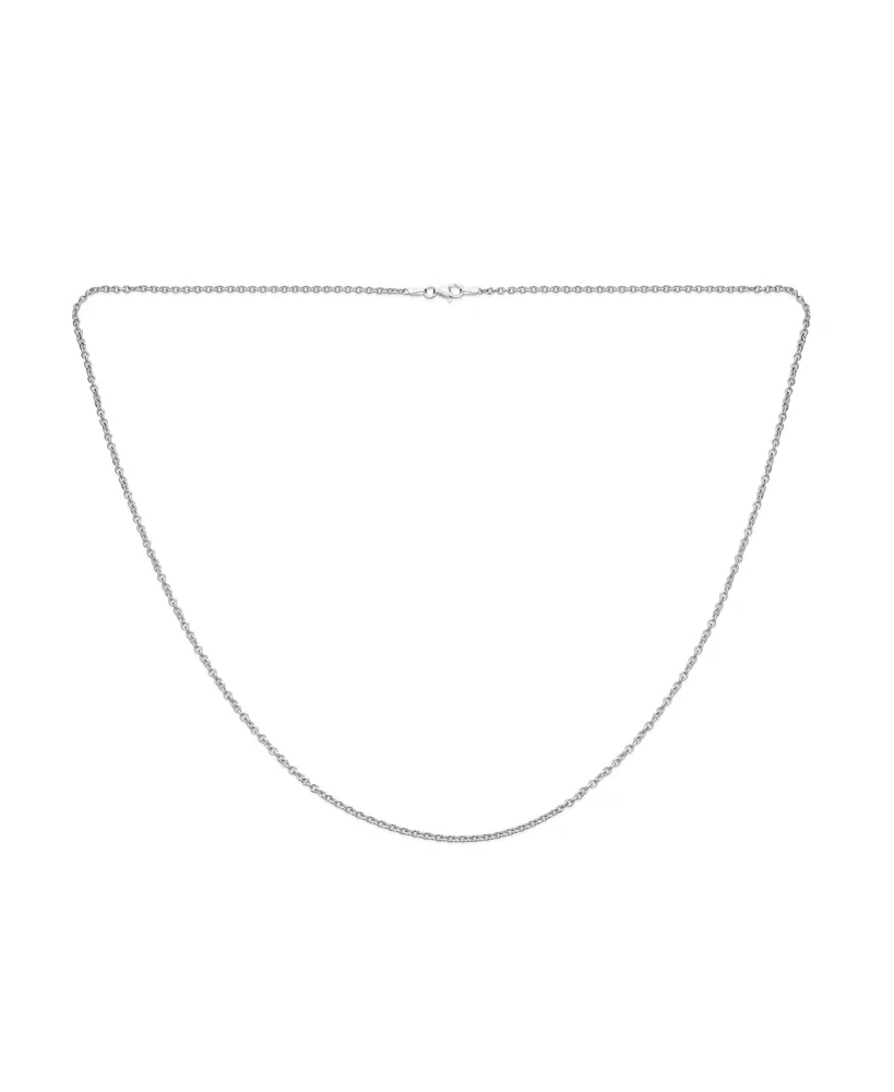 Bling Jewelry Thin Basic Rolo Cable Link Chain Necklace 2MM For Women .925 Sterling Silver