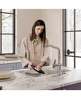 Casainc Single Handle Pull Out Kitchen Faucet With Touchless Sensor Three-function Mode Sprayer