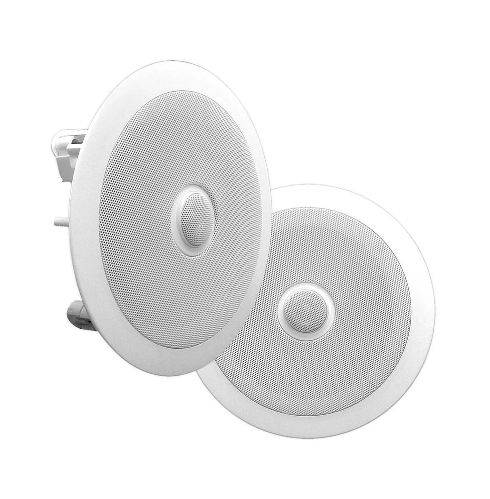 Pyle 8” In-Wall / In-Ceiling Speaker System - 2-Way Stereo Sound, Directable Titanium Dome Tweeter, Flush Mount