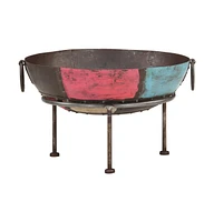 vidaXL Colorful Rustic Fire Pit 23.6" Iron