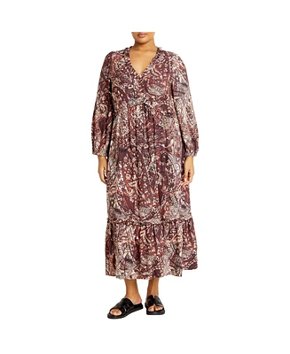 Plus Gaia Print Dress