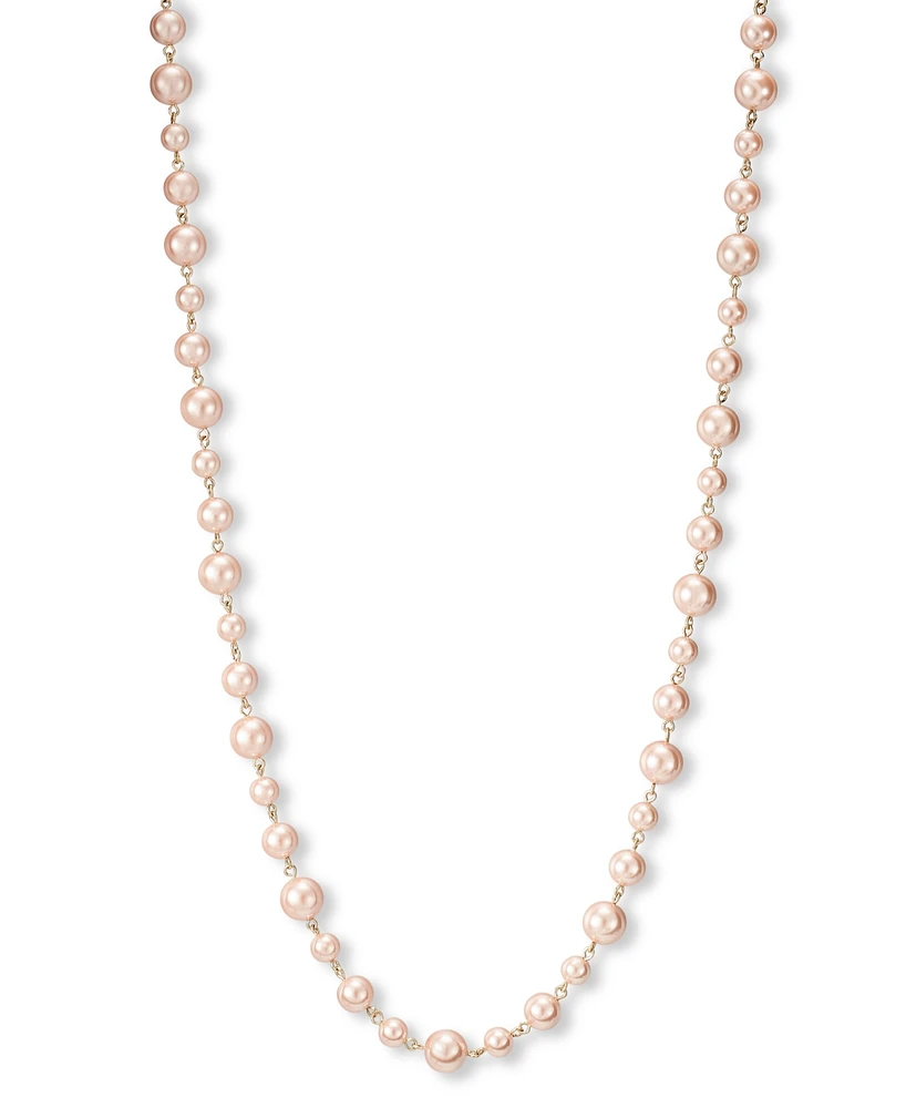 Charter Club Gold-Tone Pink Imitation Pearl Long Necklace, 42" + 2" extender, Exclusively at Macy's
