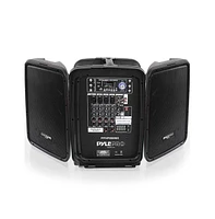 Pyle Bluetooth Pa Speaker & Amplifier Mixer System Kit - Dual Loudspeakers, 8-Channel Audio Mixer, MP3/Usb Reader