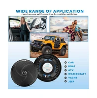 Pyle Dual 8" Waterproof Marine Speakers - 2-Way Full Range Stereo Sound, 160W (Black)