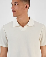 Guess Men's Dante Rib Knit Short-Sleeve Polo Shirt