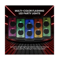 Pyle Portable Pa Speaker System with Wireless Microphone, Bluetooth, Led Lights, Rechargeable Battery & MP3/Usb/Fm Radio