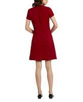 Mac Duggal Women's Crepe Cap Sleeve Mini Dress With 3D Flower Details