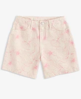 Epic Threads Little & Big Girls Floral-Print Denim Midi Shorts, Exclusively at Macy's