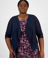 Connected Plus Open-Font Jacket & Printed Dress