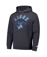 Starter Men's Charcoal Detroit Lions Pullover Hoodie