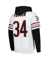 Mitchell & Ness Men's Walter Payton White Chicago Bears Player Name Number Hoodie Legacy Jersey