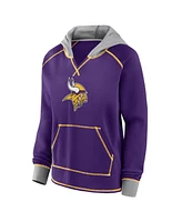 Logo Athletic Women's Purple Minnesota Vikings Boom Fleece Pullover V-Neck Hoodie