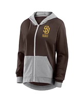 Fanatics Women's Brown San Diego Padres Hit It French Terry Full-Zip Hoodie