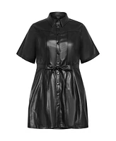 Plus Faux Leather Hunter Dress