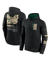 Fanatics Men's Black Milwaukee Bucks Game Time Crossover Pullover Hoodie