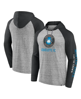 Fanatics Men's Steel Charlotte Fc Deflection Raglan Pullover Hoodie