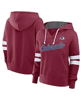 Fanatics Women's Burgundy/White Colorado Avalanche Seize Fleece Pullover Hoodie