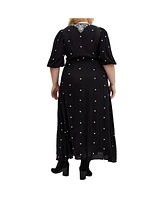 City Chic Plus Ulla Embroidered Dress