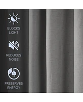 Linen Blend Total Blackout Grommet Curtains Pair