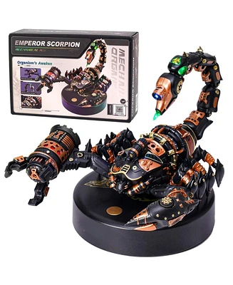 Robotime 3D Puzzle Emperor Scorpion Beetle Diy Moveable Mechanic Organism Series Steampunk Design Funny Toys, 6.69"5.1"4.5"