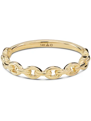 Devata Cable Link Ring in 14K Gold, Size 8, approx. 1.8 grams.