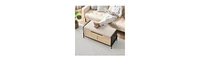 gaomon Rattan Storage Bench with 2 Safety Hinges, Storage Chest, Toy Box, Entryway Storage Bench Supports 260 lb, Toy Chest Organizer, Easy Assembly