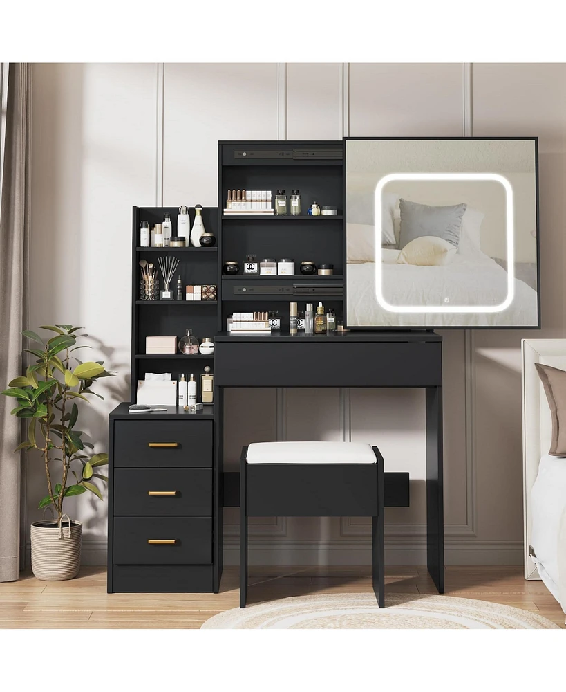 gaomon Bedroom Dresser with Electrical Outlet 4 Drawer Storage Cabinet Dresser