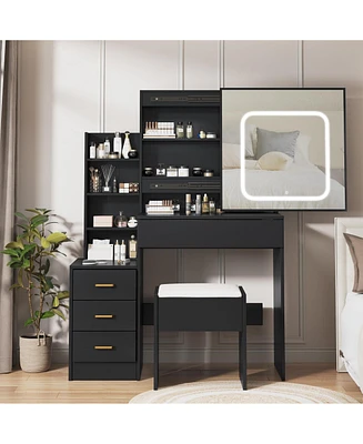 gaomon Bedroom Dresser with Electrical Outlet 4 Drawer Storage Cabinet Dresser