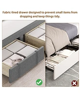 gaomon Upholstered Platform Bed Frame with Storage Drawers