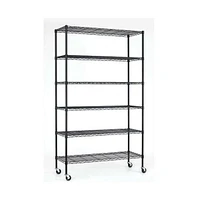 Slickblue Heavy Duty 6-Shelf Adjustable Metal Shelving Rack with Casters