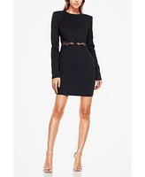 ONE33 Social Women's The Teagan | Black Mesh Cutout Mini Dress