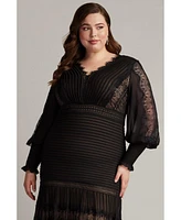 Tadashi Shoji Nyssa Bishop Sleeeve Dress - Plus Size