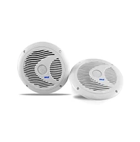 Pyle 6.5" Waterproof Marine Speakers with Led Lights - 150 Watt, White