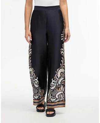 Ellen Tracy Women's Wide Leg Printed Pant