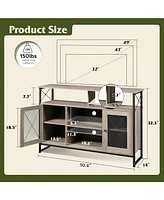 Wlive TV Stand 55 inch TvTall Entertainment Center with Storage Farmhouse Industrial Console for Bedroom Living Room