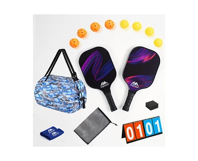 Joymove Pickleball Paddles,Usapa Fiberglass Surface Pickleball Set with 2 Pickleball Rackets, 8 indoor&outdoor Balls, 1 large portable bag, 1 paddle c