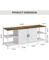 gaomon Industrial Tv Stand for Tvs Up to 75", Modern Entertainment Center with Storage Cabinet and Open Shelves, TV Console for Living Room, Bedroom