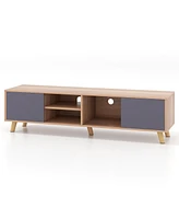 Gymax Tv Stand for Tvs up to 65'' Modern Rustic Tv Cabinet w/ Open Shelf TV Console Table