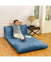 The Pop Home Large Folding Mattress Sofa Bean Bag Bed, High-Density Foam Filling-The