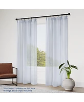 Awesome Home Madison Pinch Pleat Single Curtain Panel with Hooks and Rings