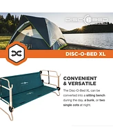 Disc-o-Bed Xl Cam-o-Bunk Benchable Double Cot with Storage Organizers