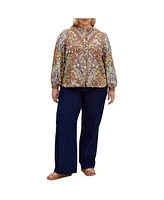 City Chic Plus Mysteria Print Shirt