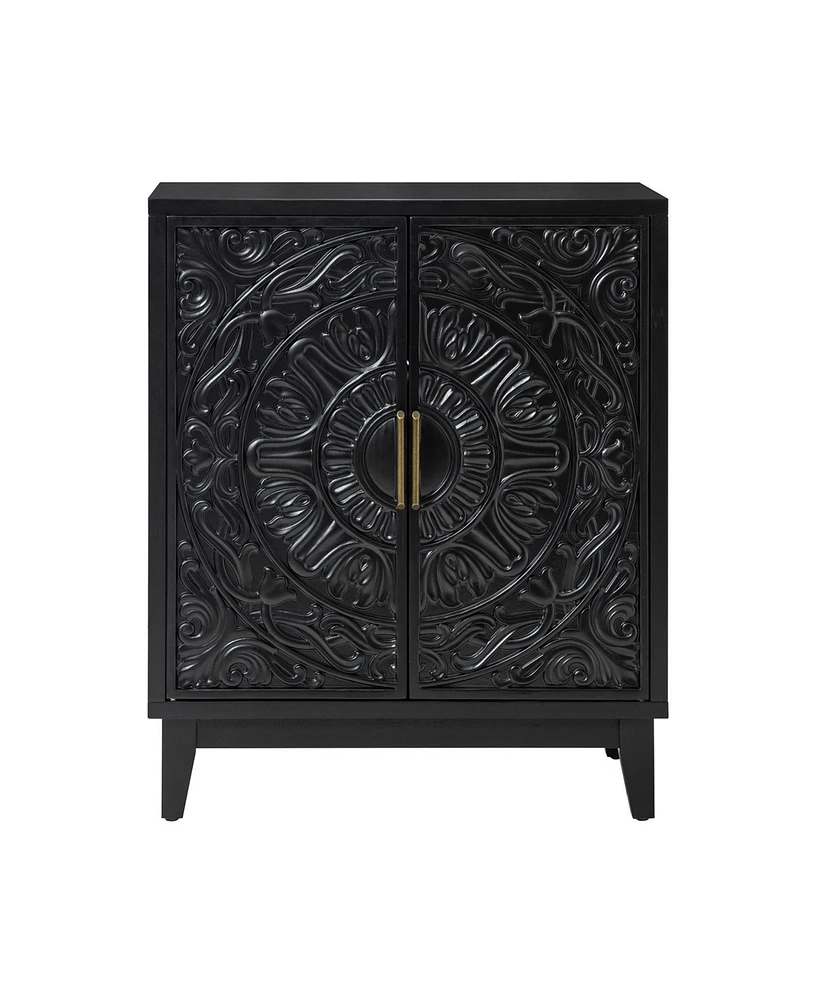 Eusebio Traditional Accent Cabinet with Hidden Drawer and Tapered Legs