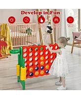 Gymax 2.5Ft 4-to-Score Giant Game Set Basketball Hoop Ring Game Indoor Outdoor