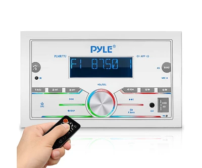 Pyle Marine Bluetooth Stereo Receiver, Double Din, 300W, Lcd Display