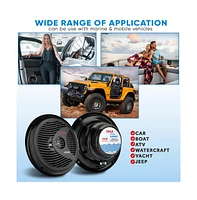 Pyle 8" Waterproof Marine Component Speakers - 180 Watt, Black