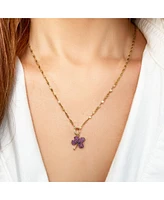The Lovery Pink Sapphire Clover Charm 14K Gold