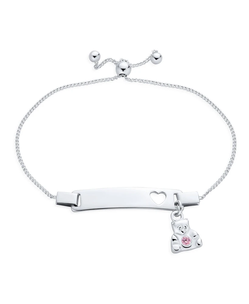 Bling Jewelry Delicate Bear Charm Id Bracelet Sterling Silver 5-6 Inch for Small Wrists