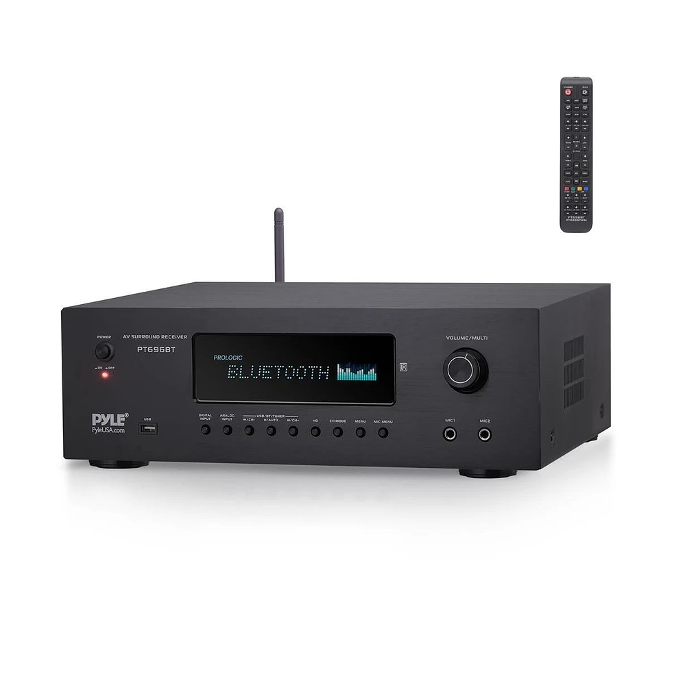 Pyle 5.2-Channel Bluetooth Home Theater Receiver - 4K Ultra Hd & 3D Video Pass-Through, Hdmi/MP3/Usb/Am/Fm Radio (1000W Max)