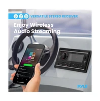 Pyle Marine Bluetooth Stereo Receiver with 1 Pair of PLMR60B Speakers, 300W